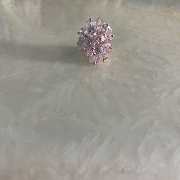 Pink Beaded Adjustable Ring - Picture 2 of 4